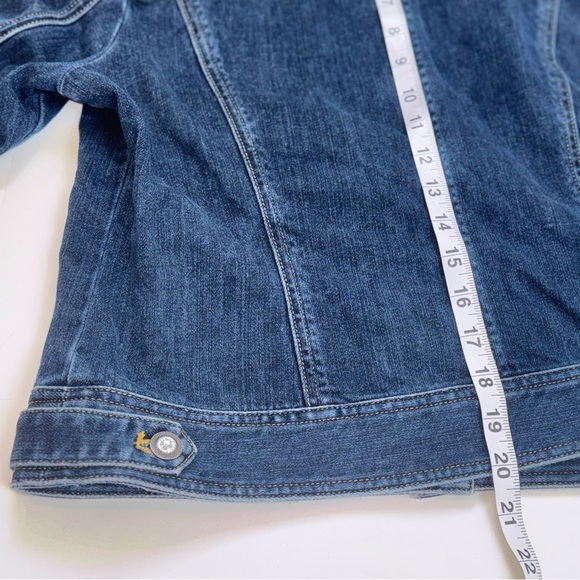 Chico’s Women Jacket Medium Denim Jewel Buttons - Picture 5 of 6